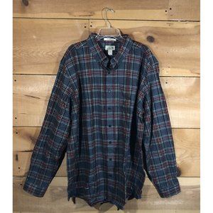 L.L. Bean Traditional Fit Flannel Chamois Button Down Shirt Mens Size 2XL Plaid